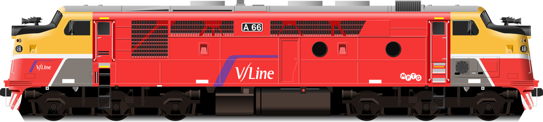 A Class Locomotive (A.66) (Vline Red & Yellow [Cheeseburger])